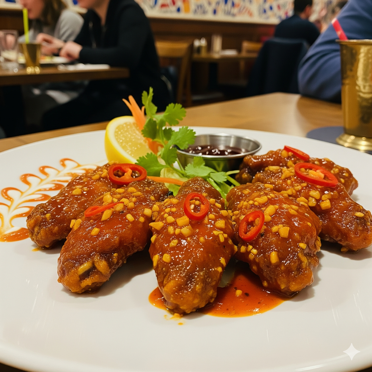 Hot Garlic Chicken Wings ( 6 pieces)