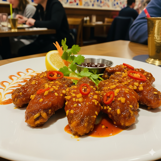 Hot Garlic Chicken Wings ( 6 pieces)