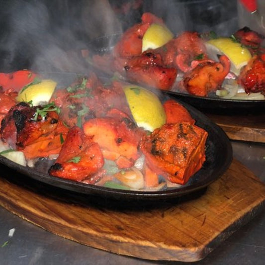Paneer Tikka Platter on Sizzler